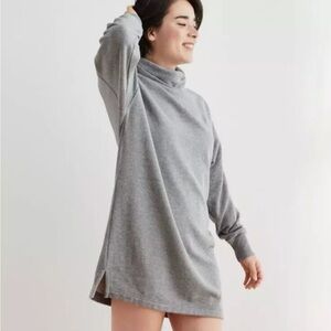 AERIE | Oversized Turtleneck Sweatshirt Dress Womens Small Grey NEW $54